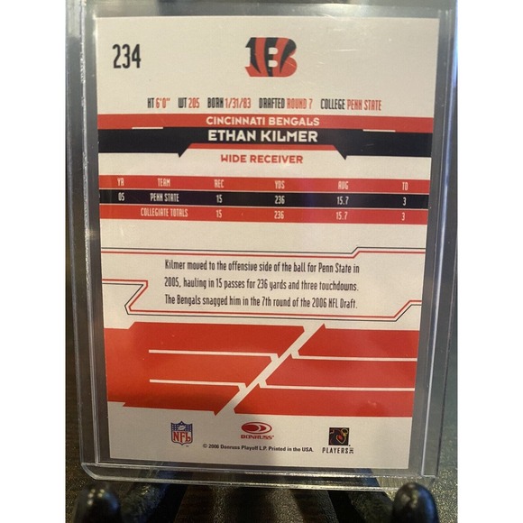 2006 R&S Longevity Target Ruby Parallel Football Card #234 Ethan Kilmer /199 - Picture 2 of 2